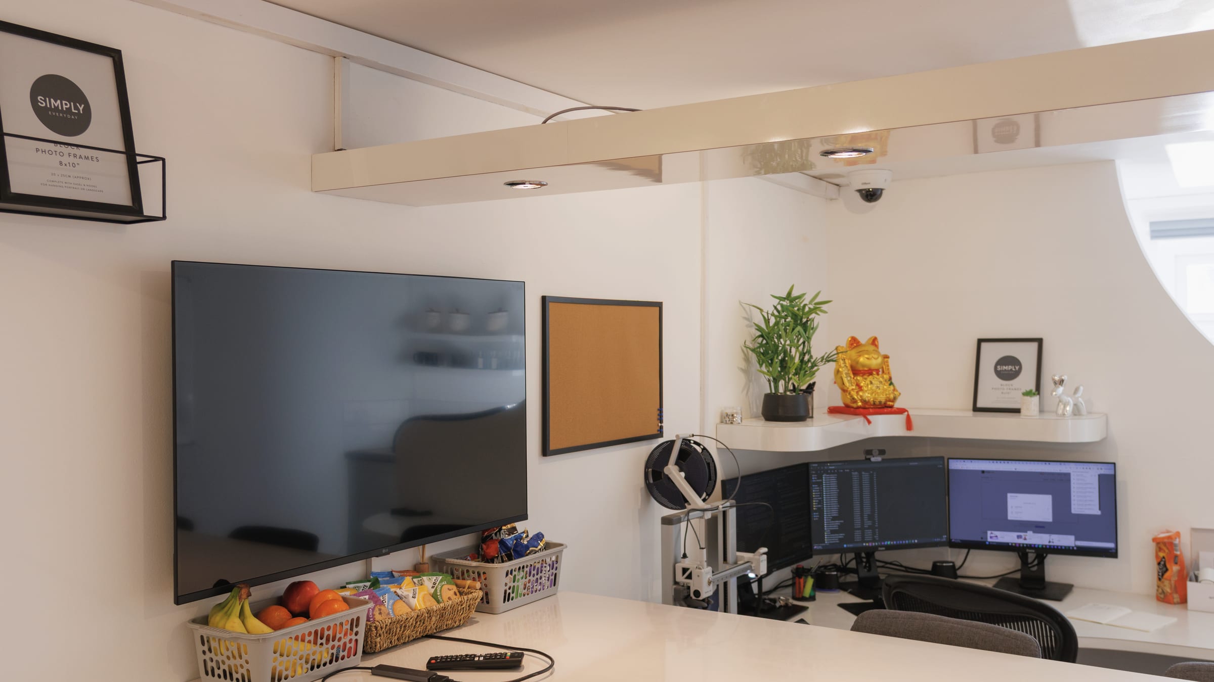 Inside the office: desks, screens and a 3D printer