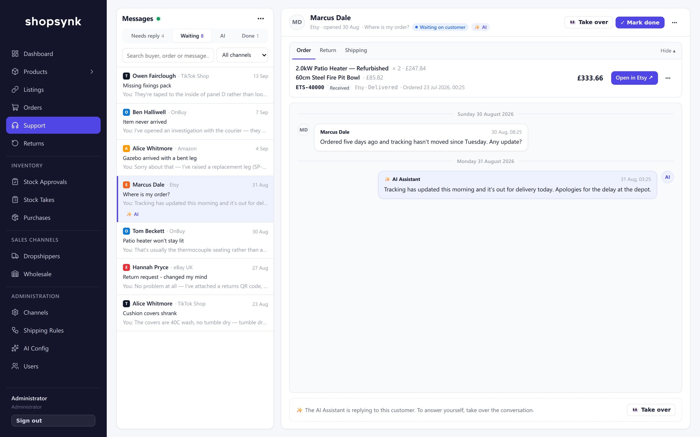 Chahal Brands: the ai assistant answering a buyer